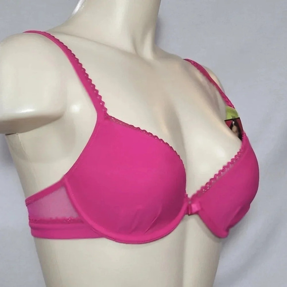 34B Lily Of France 2175210 French Charm Push Up Underwire Bra Raspberry Crave NW - Picture 2 of 4
